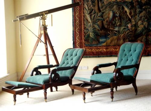 Pair of Regency Reclining Library Chairs